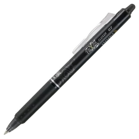 Pilot FriXion Clicker 0.7mm, Erasable Gel Pens, Fine Point, Black Ink, Pack Of 6