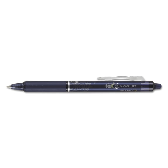 Pilot FriXion Clicker Erasable Gel Ink Pens, Fine Point, 07 mm, Navy Ink, 12 Count