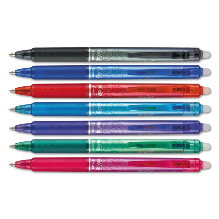 Pilot FriXion Clicker Erasable Gel Ink Retractable Pen, Assorted Ink, .5mm,  7/Pack -PIL32509