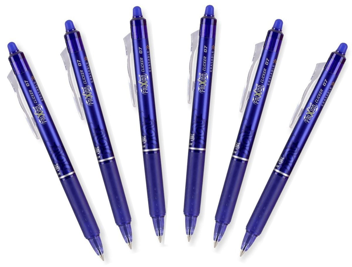 Pilot FriXion Clicker Retractable Erasable Gel Ink Pens - 6 Pack