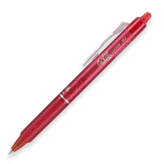 Pilot FriXion Clicker Retractable Erasable Gel Pens Fine Point (.7) Red Ink Dozen Box; Make Mistakes Disappear, No Need For White Out. Smooth Lines to the End of Page, America?s #1 Selling Pen Brand