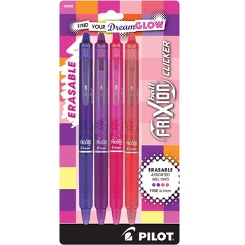 Pilot FriXion Clicker Vibe Dream Glow Assorted Erasable Pens 4pk .7mm