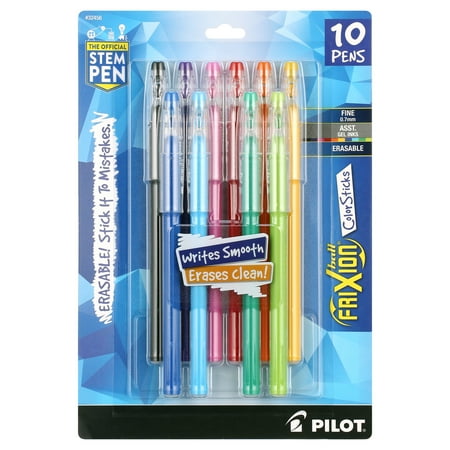 Pilot FriXion ColorSticks Erasable Gel Ink Pens, Fine Point, Assorted Ink, 10 Count