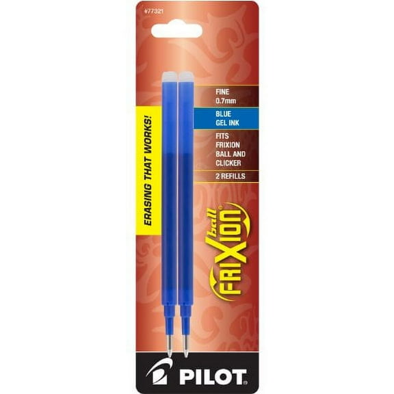 Pilot FriXion Gel Ink Pen Refill 2-pk for Erasable Pens Fine Point (.7) Blue Ink; Make Mistakes Disappear, Refill Your FriXion For No More White Out With America?s #1 Selling Pen Brand