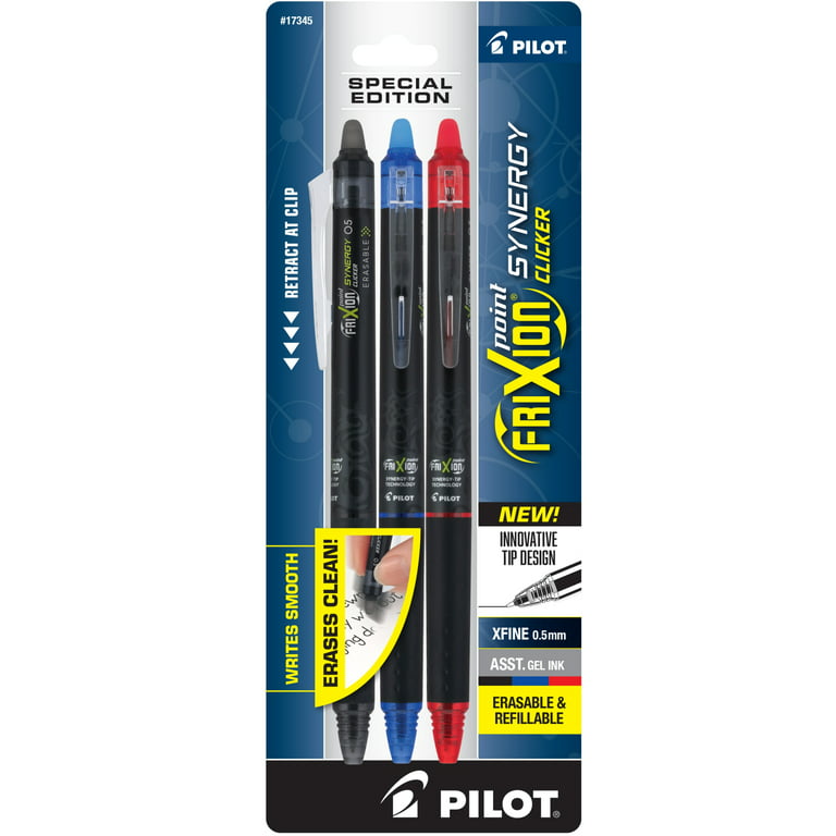 3x Pilot V5 RT Clicker Pens Blue Black Red Hi-Tecpoint Extra Fine 0.5  Rollerball