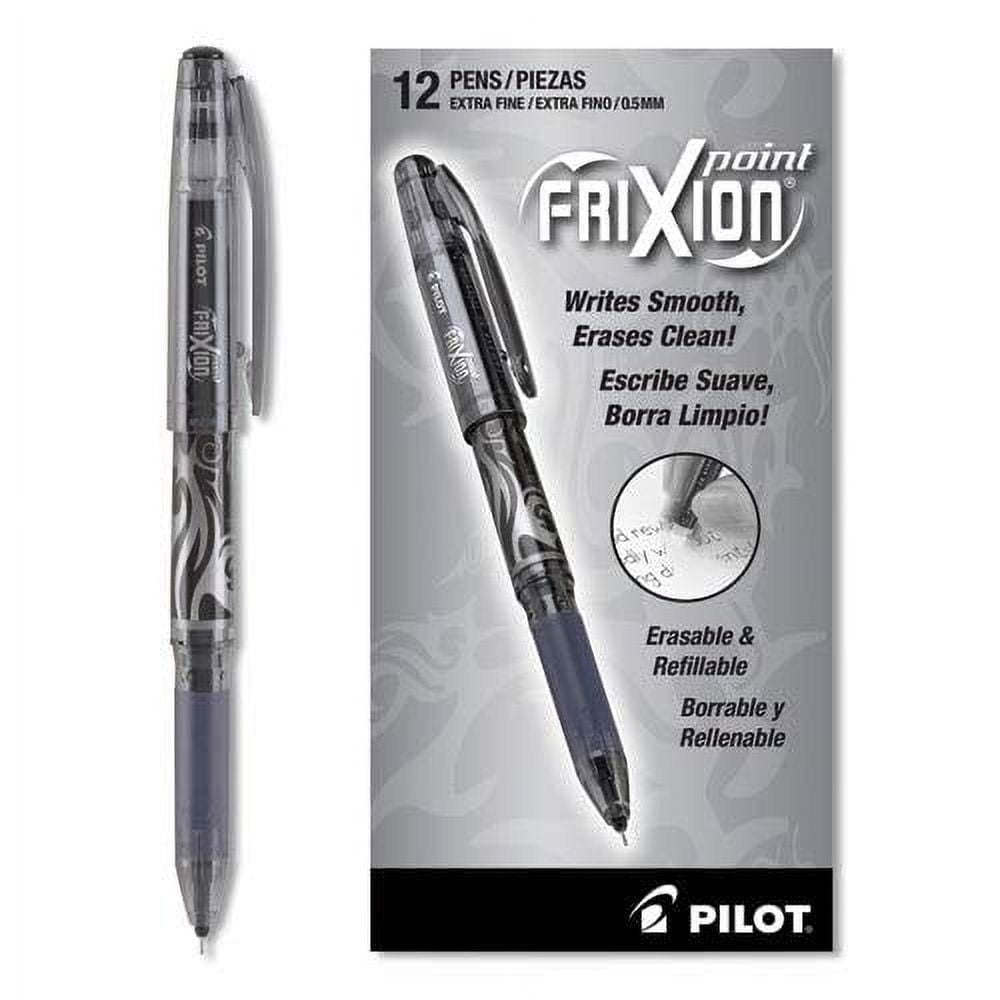 Pilot Frixion Ball Erasable Black Gel Ink Pens, 3 Pens with 2 Packs of Refills (315505P)