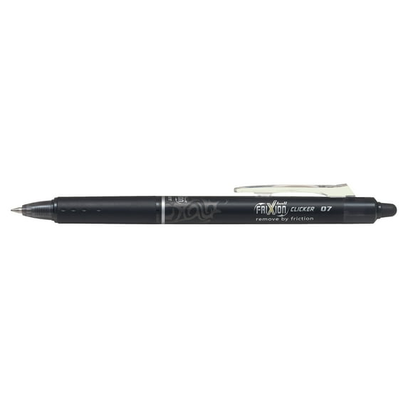 Pilot Frixion Clicker 0.7mm Tip Erasable Ink Gel Pen Tattoo Design Black Ink (Pack of 8)