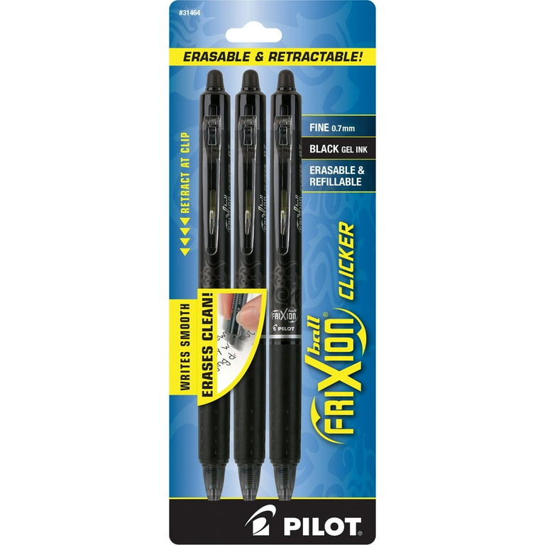 PILOT - Ecriture - 3 recharges Pilot FriXion Noir-0.7mm 