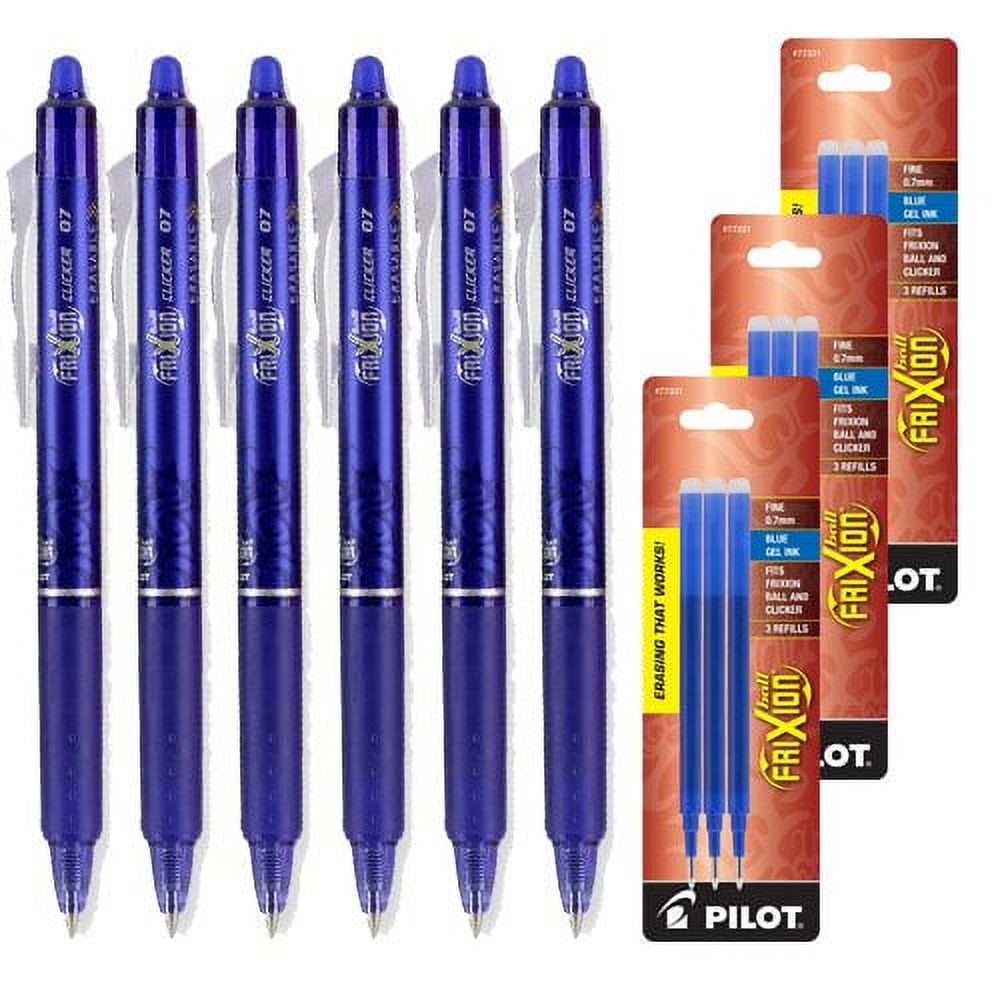 Pilot Frixion Clicker Retractable Erasable Red Gel Ink Pens, 6 Pens & 3pk Refill