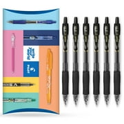 Pilot G-2 Retractable Gel Ink Rollerball Pens - 0.7mm Nib Tip - Wallet Set of 6 - Black Ink