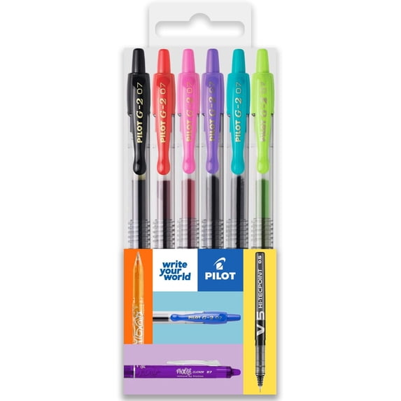 Pilot G-2 Retractable Gel Ink Rollerball Pens - 0.7mm Nib Tip - Wallet ...