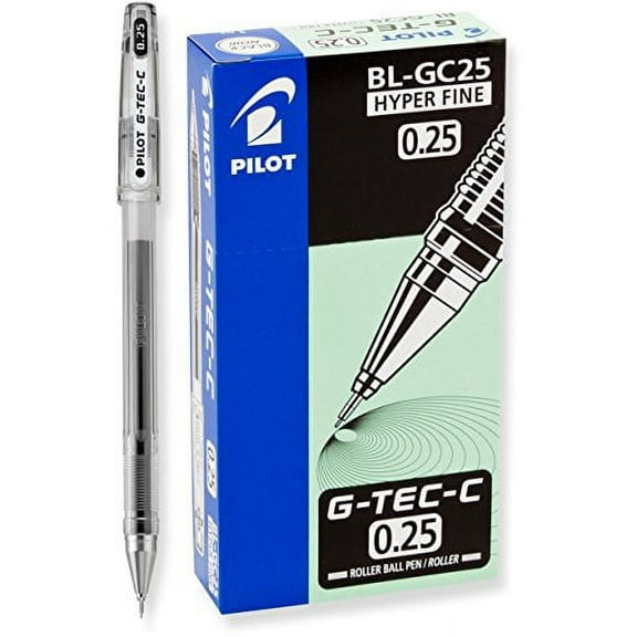 Pilot G-Tec-C Gel Rolling Ball Pen Hyper Fine Point, Black Ink, 2-DOZEN (35485)