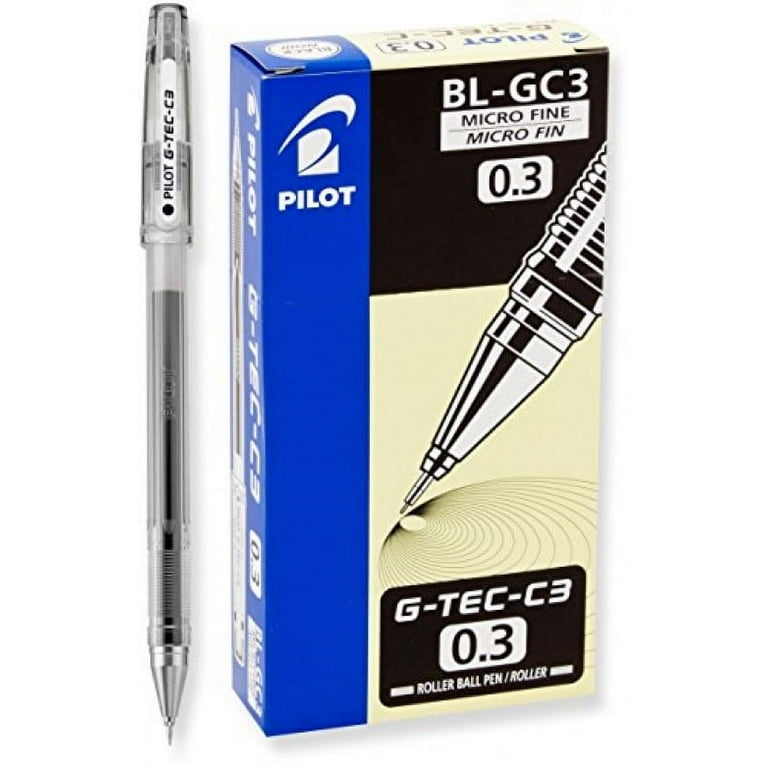PILOT G-Tec-C Gel Ink Rolling Ball Pens, Micro Fine Point (0.3mm), Black  Ink, 12-Pack (35488) 