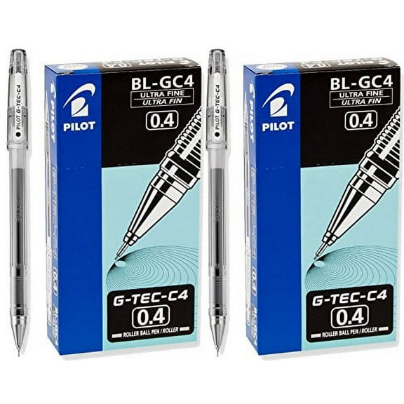 Pilot G-Tec-C Gel Rolling Ball Pens Ultra Fine Point, Black Ink 2-Dozen (35491)