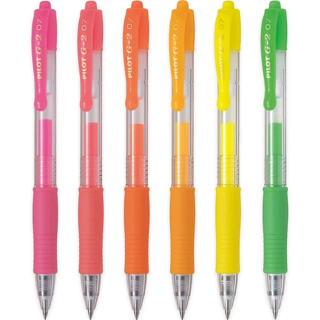 Pilot G2 07 Retractable Gel Ink Rollerball Pens - 0.7mm Fine Nib ...
