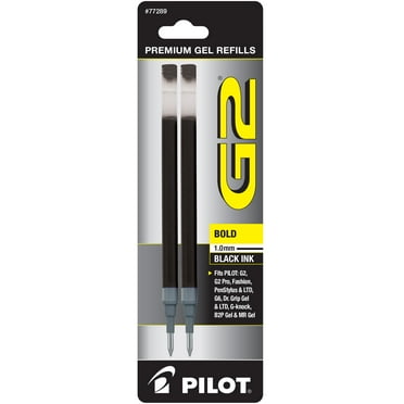 Pilot G2 Gel Roller Refill, Bold Point, Black, 2 Count