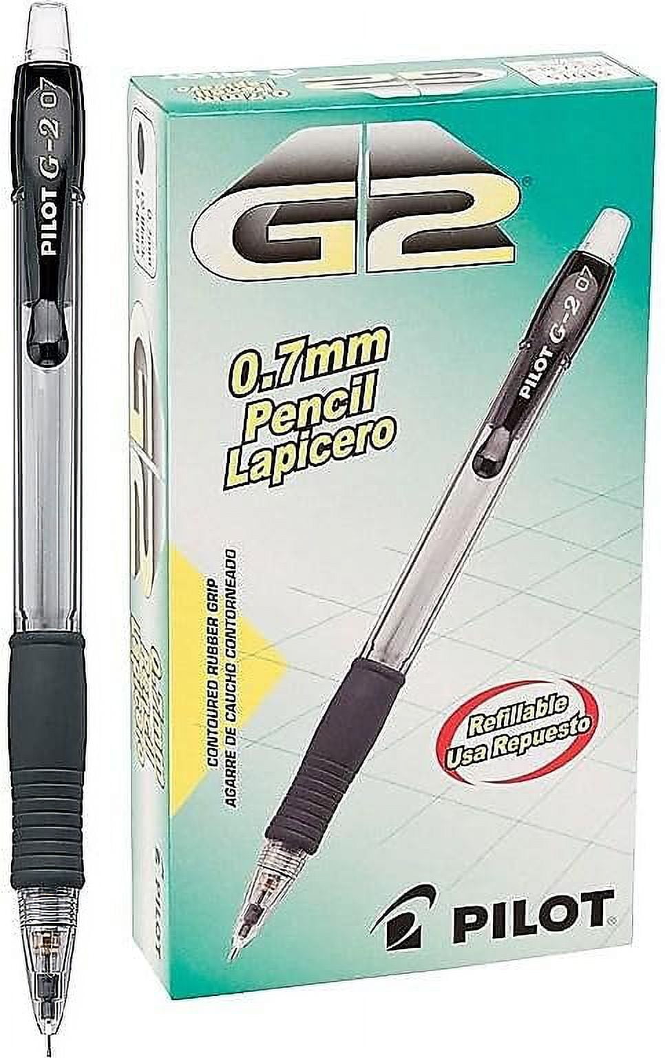 Pilot, G2 Mechanical Pencils, 0.7mm HB Lead, Black Accents, Pack of 12
