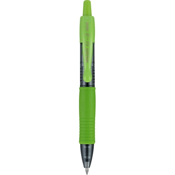 Pilot G2 Mini Premium Rolling Ball Gel Pens, Fine Point, 0.7 mm, Retractable, Refillable, Lime, Single Pen