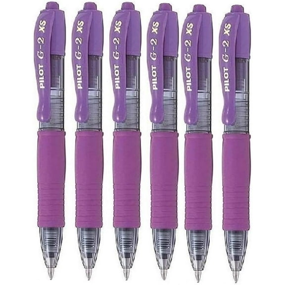 Pilot G2 Pixie Purple/Violet Pilot G2 Pixie Rollerball Pen 0.7mm Nib Tip 0.39mm Line Width Mini Gel Ink Retractable 207 (Pack of 6)