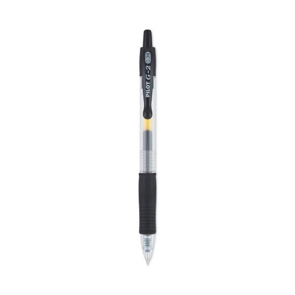 Pilot G2 Premium Gel Pen Convenience Pack, Retractable, Extra-Fine 0.38 mm, Black Ink, Smoke/Black Barrel, Dozen, Each