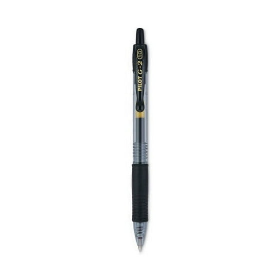 Pilot G2 Premium Gel Pen, Retractable, Bold 1 mm, Black Ink, Smoke/Black Barrel, Dozen, Each