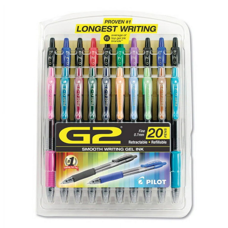 G2 Premium Gel Pen, Retractable, Fine 0.7 mm, Assorted Ink and Barrel Colors, 20/Pack