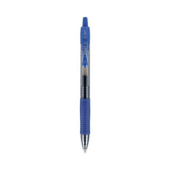 Pilot G2 Premium Gel Pen, Retractable, Fine 0.7 mm, Blue Ink, Smoke Barrel, 12/Pack | Bundle of 2