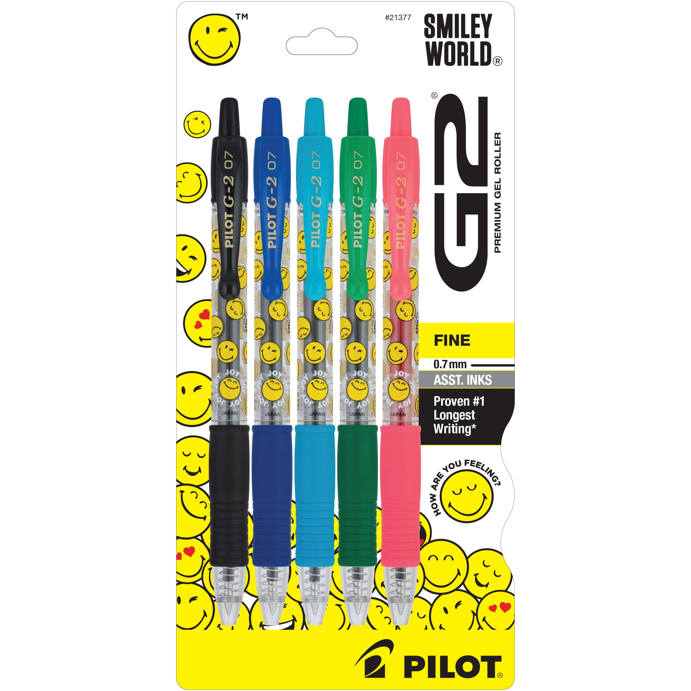 Pilot, G2 Premium Gel Pens, G2 | SmileyWorld® Collection, Fine