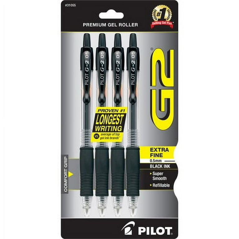 Pilot G2 Premium Gel Roller Pens - 0.5 mm Pen Point Size - Refillable - Retractable - Black Gel-based Ink - 4 / Pack Pilot G2 Premium Gel Roller Pens - 0.5 mm Pen Point Size - Refillable - Retractable - Black Gel-based Ink - 4 / Pack