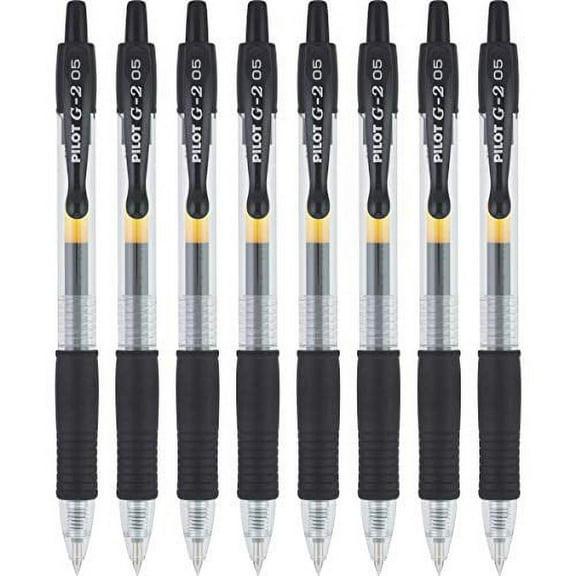 Pilot, G2 Premium Gel Roller Pens, Extra Fine Point 0.5 mm, Pack of 8, Black