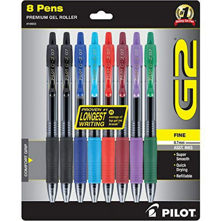 Pilot® G2® 0.7mm Retractable Gel Ink Pens 8 Set