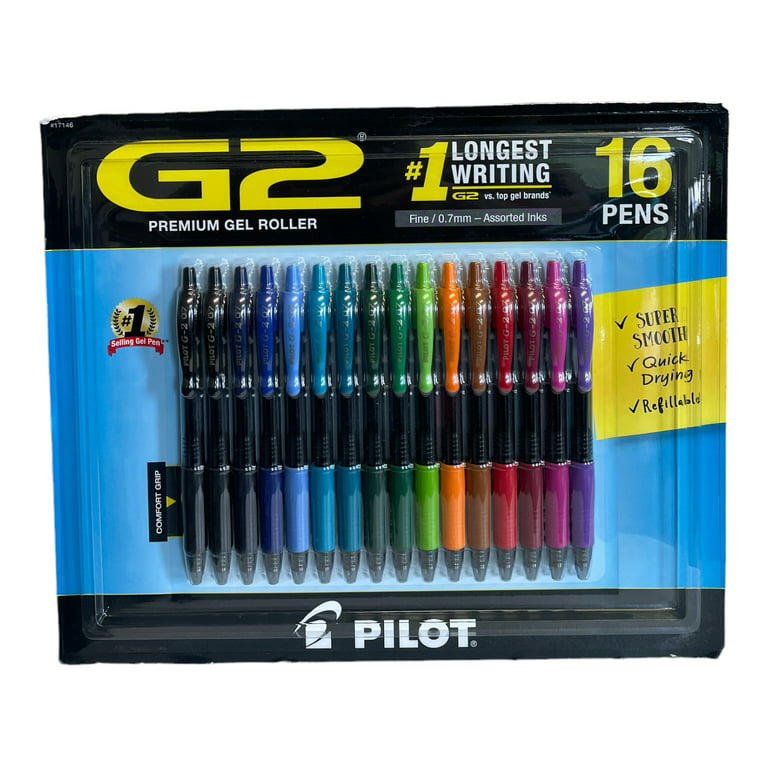 Pilot G2 Fashion Premium Gel Pen Retractable Fine 0.7 mm Five Assorted Ink and Barrel Colors 5/Pack