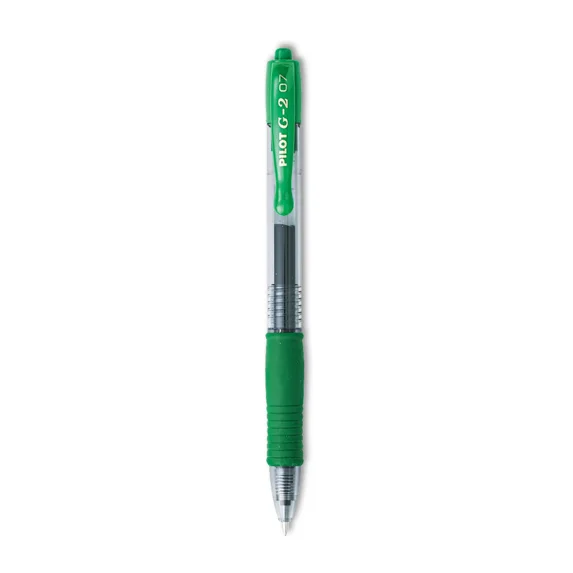 Pilot G2 Premium Retractable Gel Ink Pen Refillable Green Ink .7mm Dozen 31025