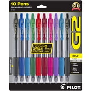 Pilot G2 Premium Retractable Gel Ink Pens, Bold Point 1.0 mm, Assorted Ink, 10 Count