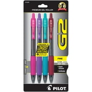 Pilot G2 Premium Retractable Gel Ink Pens, Fine Point 0.7 mm, Assorted Ink, 4 Count