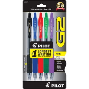 Pilot G2 Premium Retractable Gel Ink Pens, Fine Point (0.7 mm), Assorted Ink, 5 Count