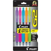 Pilot G2 Premium Retractable Gel Ink Rolling Ball Pen, Fine Point, Assorted Ink, 5 Count