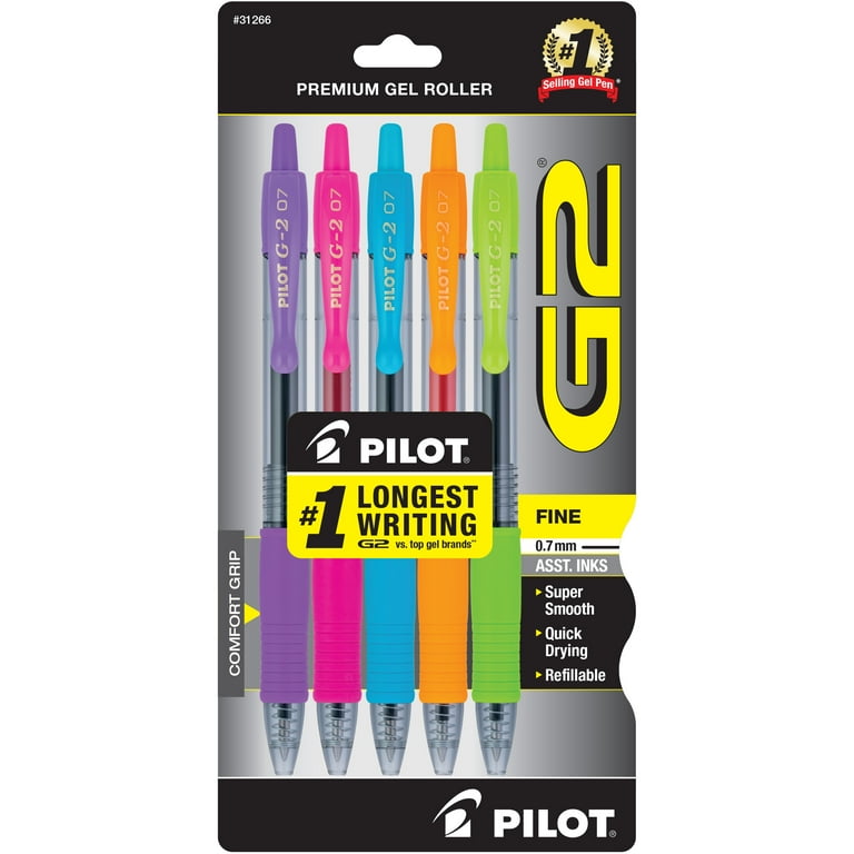 Pilot G2 Premium Retractable Gel Ink Pen, Fine Point, Assorted