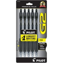 Pilot G2 Premium Retractable Gel Ink Pens, Fine Point, 0.7mm. Black Ink, 5 Pack