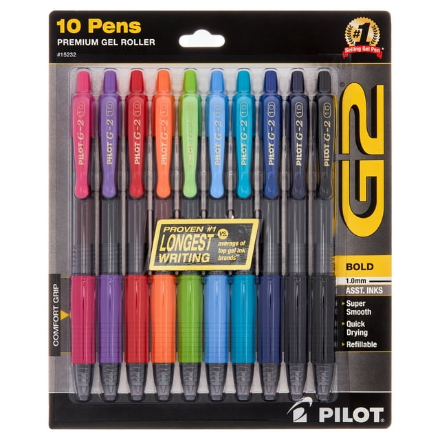 Pilot G2 Premium Retractable Gel Ink Rolling Ball Pens, Bold Point ...