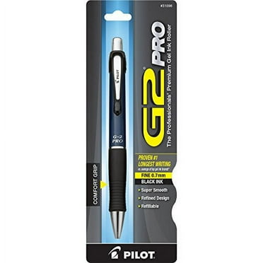 Pilot G2 Pro Retractable Gel Ink Rolling Ball Pen Fine Point Blue Barrel Black Ink (31096)