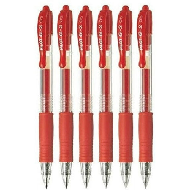 Pilot G2 Red Retractable Rollerball Pen Pens Extra Fine Gel Ink