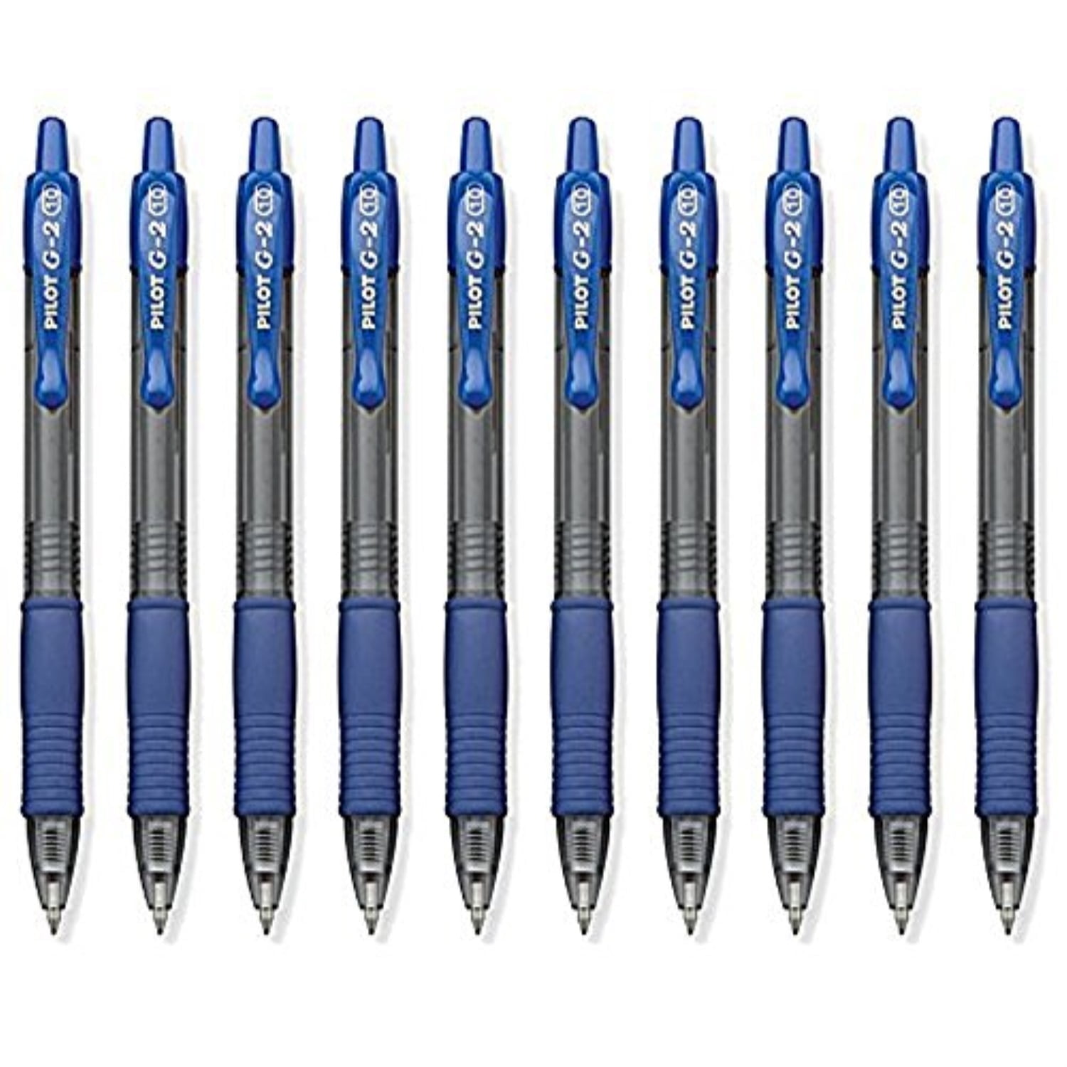 Pilot G2 Retractable Gel Ink Pens, Bold Point, 0.7 mm, Blue Ink, 10 Count, 10 Pack