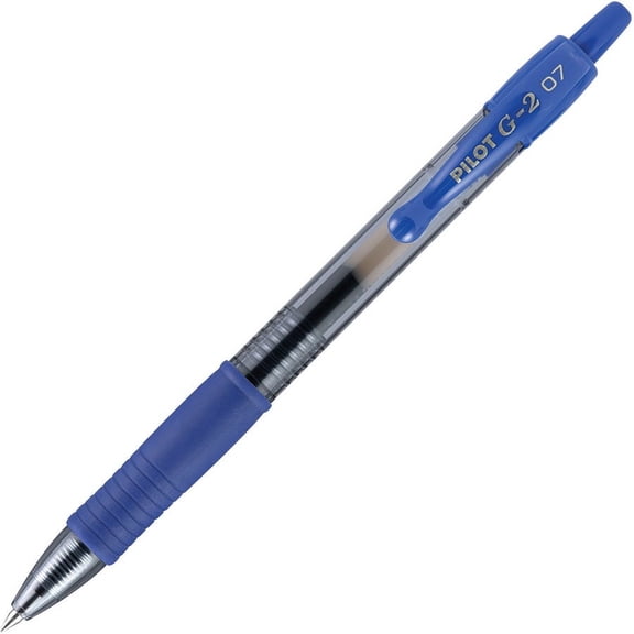Pilot G2 Retractable Gel Ink Rollerball Pens - Fine Pen Point - 0.7 mm Pen Point Size - Refillable - Retractable - Blue Gel-based Ink - 12 / Dozen | Bundle of 5