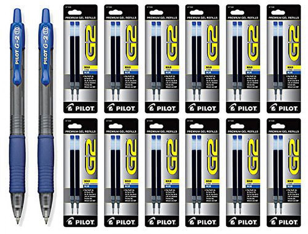 Pilot G2 Gel-Ink Pen Refill, Bold Tip, Blue Ink, 2/Pack (77290