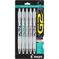 thumbnail image 1 of Pilot G2 Retractable White Barrel Fashion Collection Gel Ink Pens, Fine Point, 0.7mm, Assorted Ink Colors, 5 Count, 1 of 10