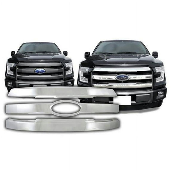 Pilot GI-134 Chrome Plastic Grille Insert for 2015 Ford F150 Super Crew