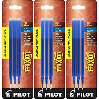 Pilot Gel Ink Refills for FriXion Erasable Gel Ink Pen, 0.7mm Fine Point,  Black Ink, 3 Pack (77330)