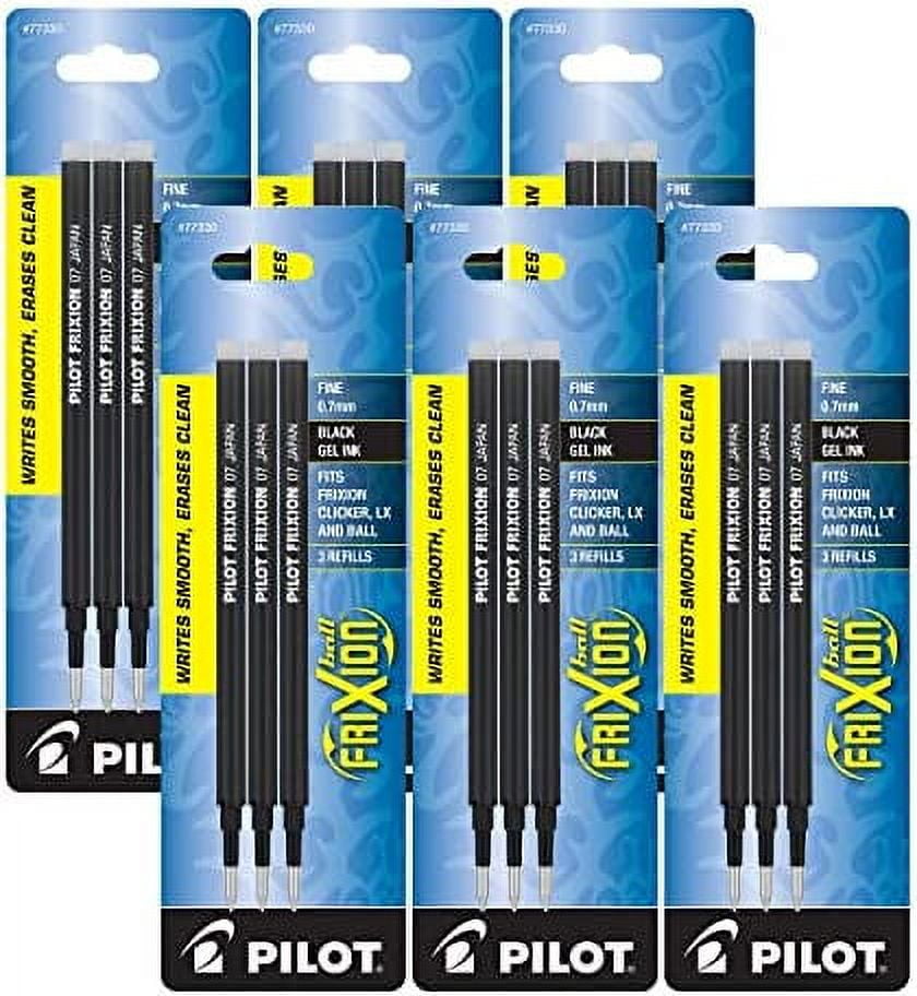 Pilot Gel Ink Refills for FriXion Erasable Gel Pen, Fine Point, Black Ink - Pack of 18 (77330)