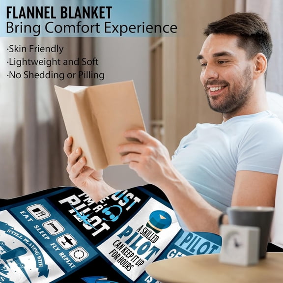 Pilot Gifts, Pilot Gifts Aviation Men, Unique Gifts for Pilots, Aviation Gifts for Pilots, Pilot Gifts for Men Women, Airplane Gifts for Pilots, Pilot Gifts Ideas Fannel Throw Blanket 50"x60"